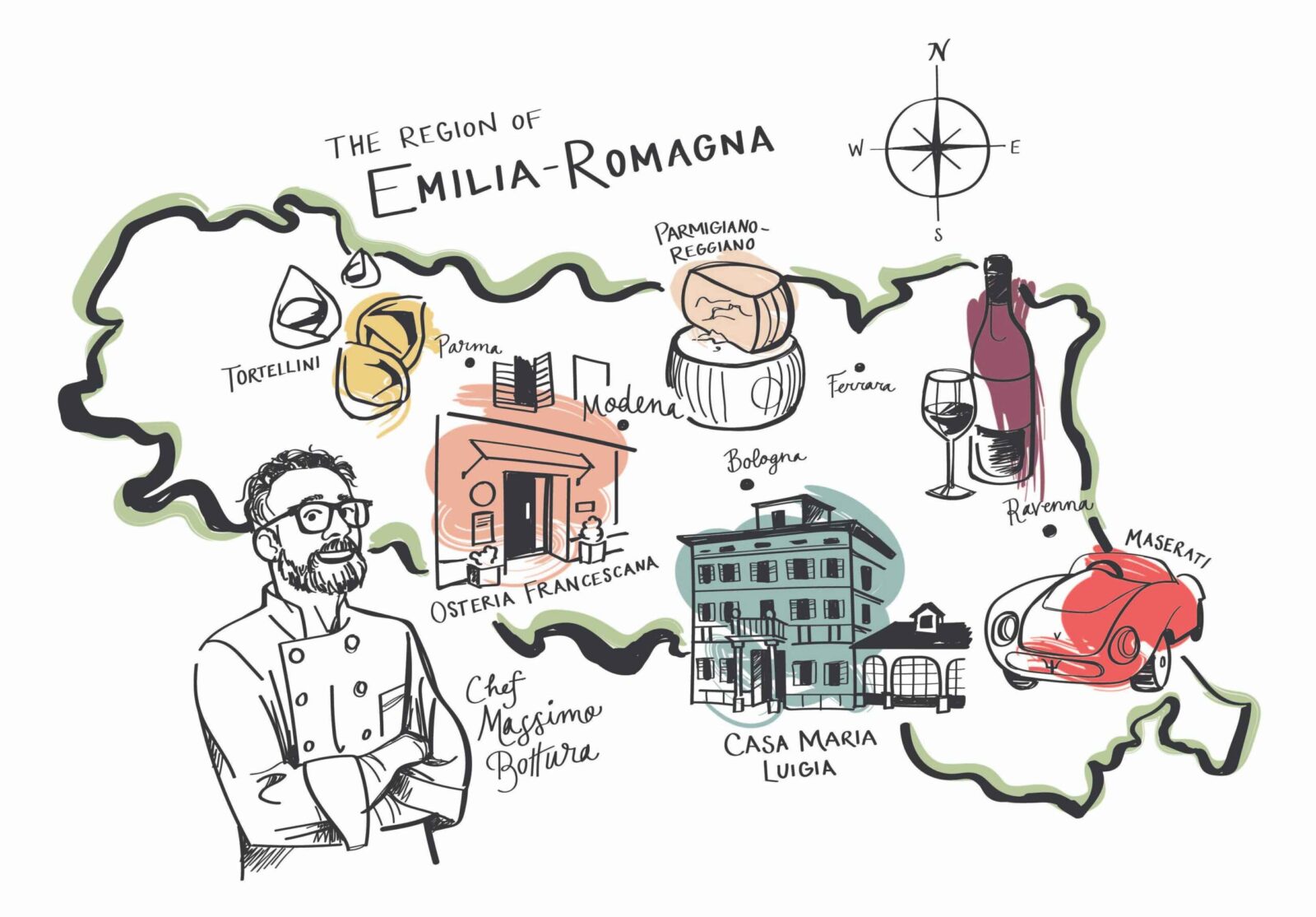 Modena Map Website 01 scaled - Embark on the Ultimate Italian Cooking Experience Through the Mind of Massimo Bottura