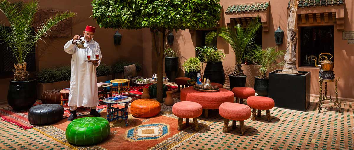 13 kasbah tamadot moroccoan tea courtyard - KASBAH TAMADOT