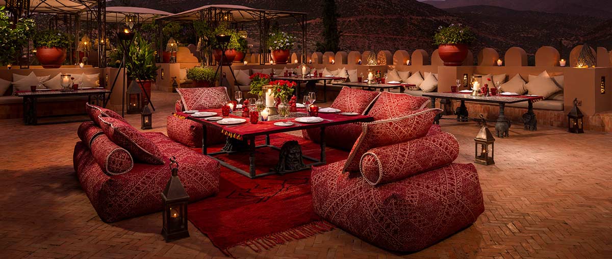 20 kasbah tamadot roof terrace private dining - KASBAH TAMADOT