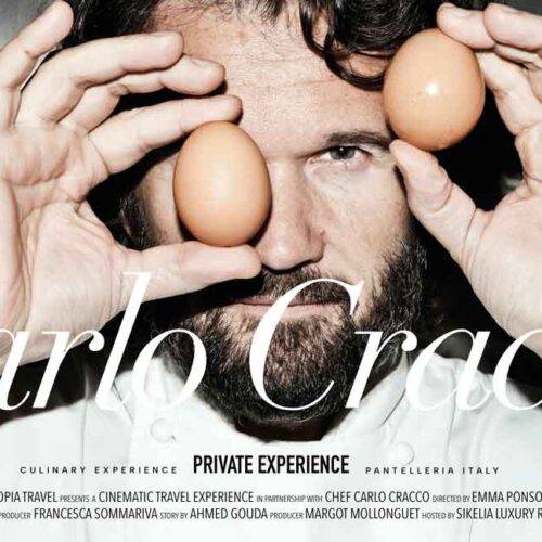 Movie Poster: Satopia Travel presents a Culinary Private Experience with world-renowned chef Carlo Cracco in Italy.