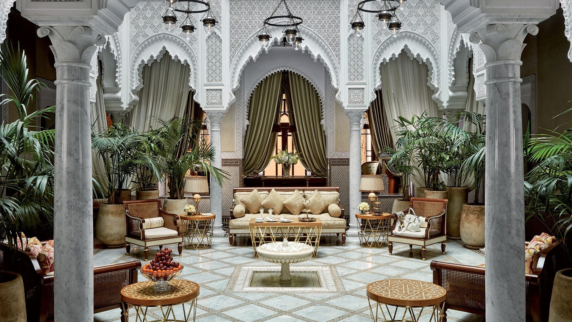 The courtyard of Royal Mansour Marrakech